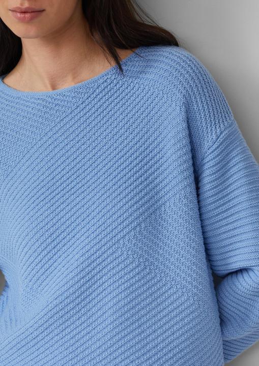 Produktbild s.Oliver Strickpullover Strukturierter Strickpullover im Relaxed Fit mit Rippbündchen (34)