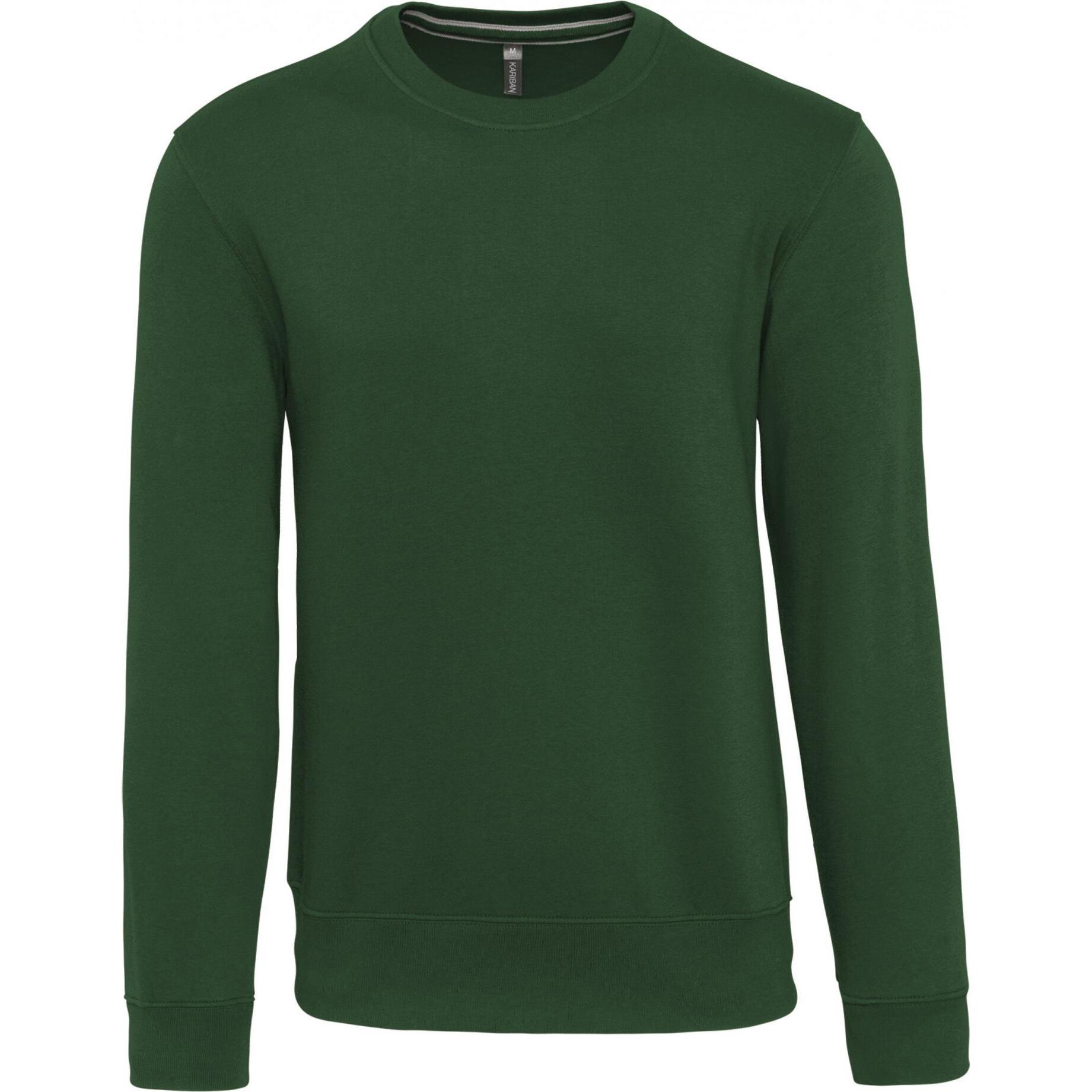Kariban, Herren, Pullover, Sweatshirt mit Rundhalsausschnitt, Grün, (XS)