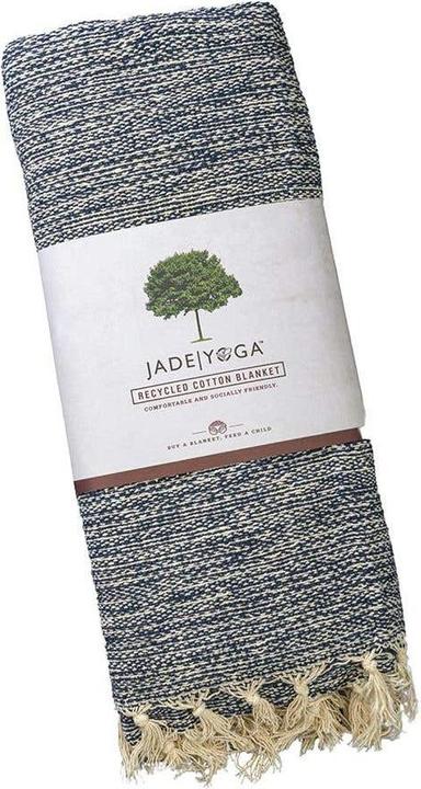 JadeYoga Coperta da yoga in cotone riciclato lavorato a mano