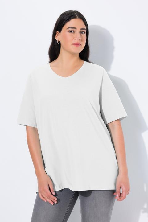 Produktbild Ulla Popken T-Shirt, A-Linie, V-Ausschnitt, Halbarm (56)