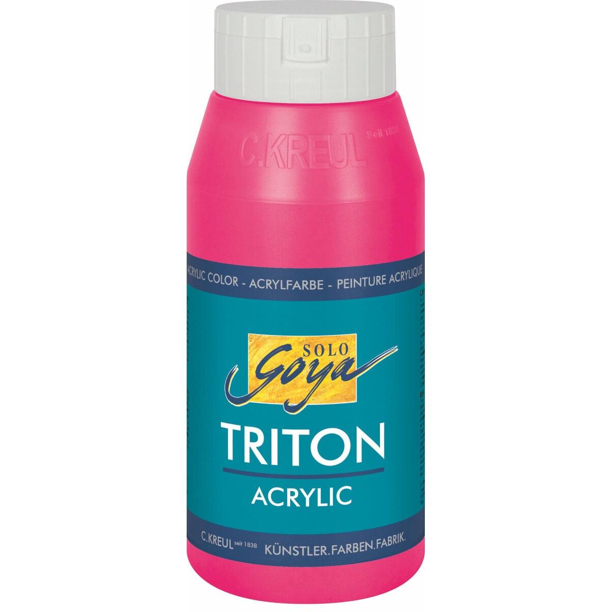 Solo Goya, Künstlerfarbe + Bastelfarbe, Triton Acrylic (Fluoreszierend Pink, 750 ml)