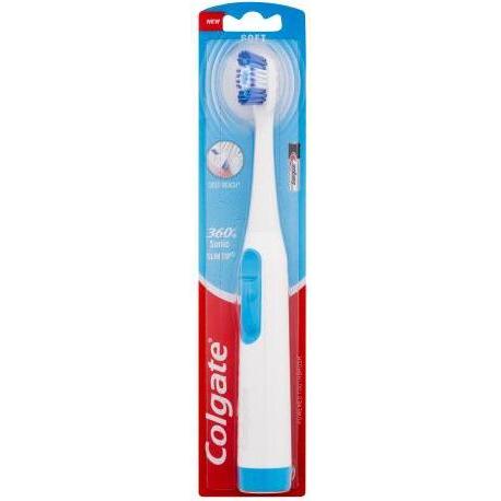 Colgate, Elektrische Zahnbürste, Zahnbürste 360 Batterie Zahnseide Spitze (Schallzahnbürste)