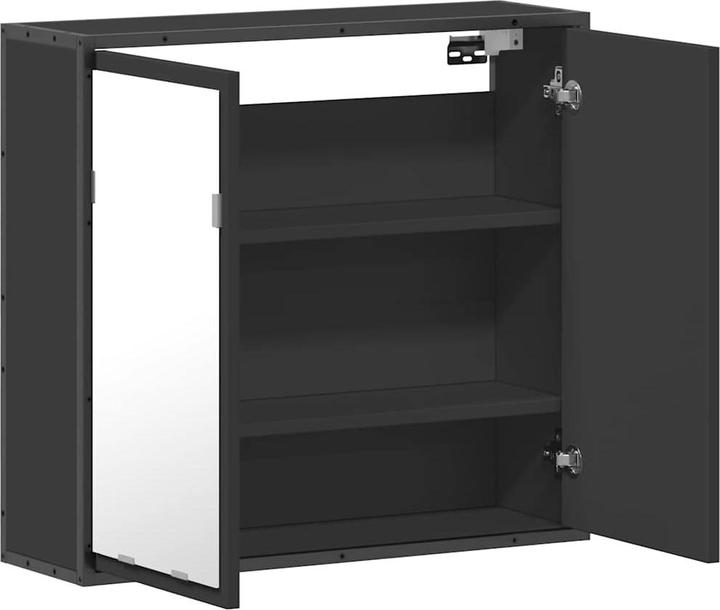 Produktbild vidaXL Spiegelschrank Schwarz 65x20x60 cm Holzwerkstoff (65 x 20 x 60 cm)