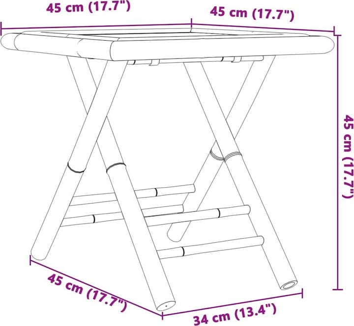 Image du produit VidaXL Table de jardin pliante (45 cm)