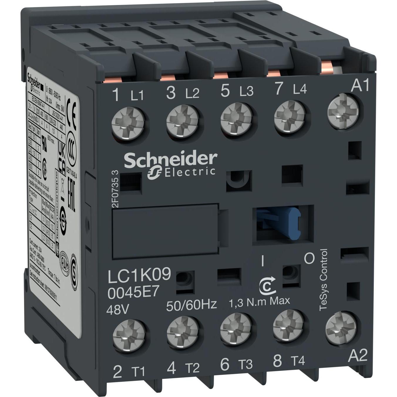 Schneider Electric Contactor-4NO 20A AC1 poles, Relais