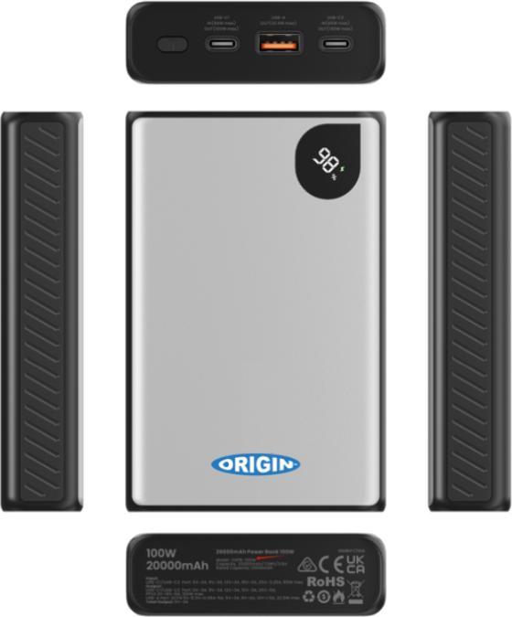 Immagine prodotto Origin Storage Origin Portable Laptop Power Bank Lithium-Ion 20000 mAh â€“ Multi ports output (20000 mAh, 100 Wh)