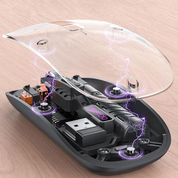 Actual product image Yesido - Wireless Mouse (KB29) - Type-C, BT+ 2.4G Connection, 800/1200/1600DPI, 400mAh - White (Wireless)