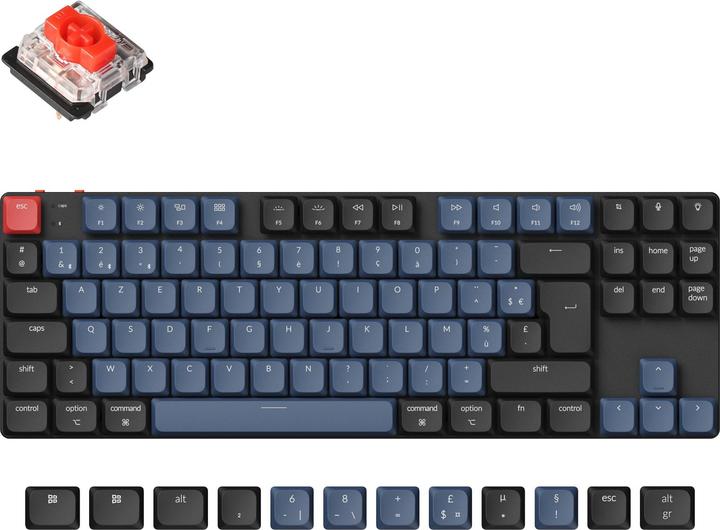 Actual product image Keychron K1 Pro (black/blue-grey, DE layout, Gateron Low Profile 2.0 Mechanical Red, hot-swap, aluminium (DE, Cable)