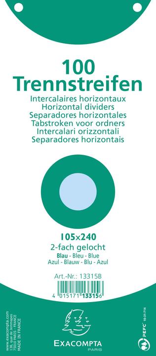 Immagine prodotto Exacompta Divisori 10,5 x 24 cm, 100 pezzi - azzurro