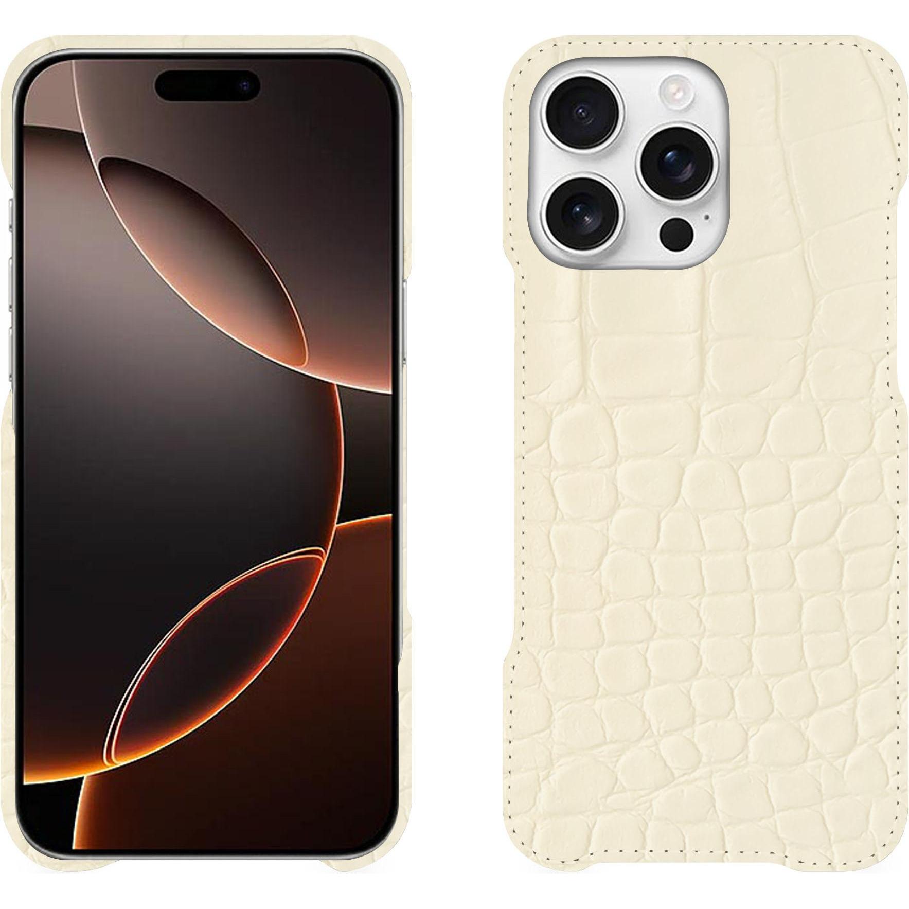 Noreve Lederschutzhülle (Apple iPhone 16 Pro), Smartphone Hülle, Beige