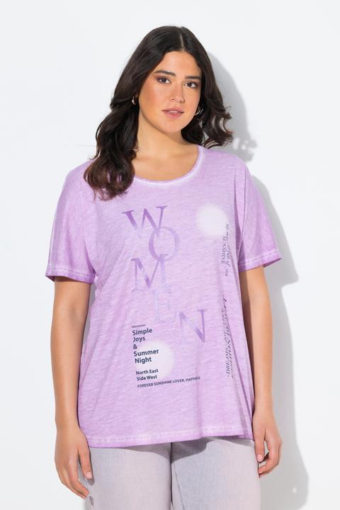 Image du produit Ulla Popken T-shirt oversize avec messages, manches courtes et décolleté rond (42, 44)
