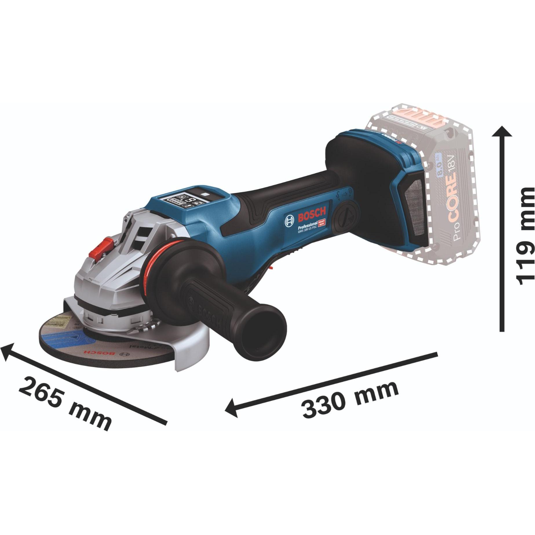 Bosch Professional, Winkelschleifer, GWS 18V-15 PSC (125 mm)