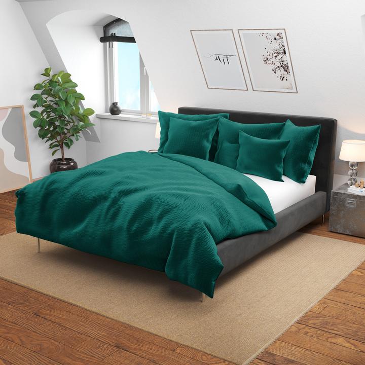 Actual product image Lotus Bettwaren Bettwäsche Satin Seersucker uni (Duvet cover, 200 x 210 cm)