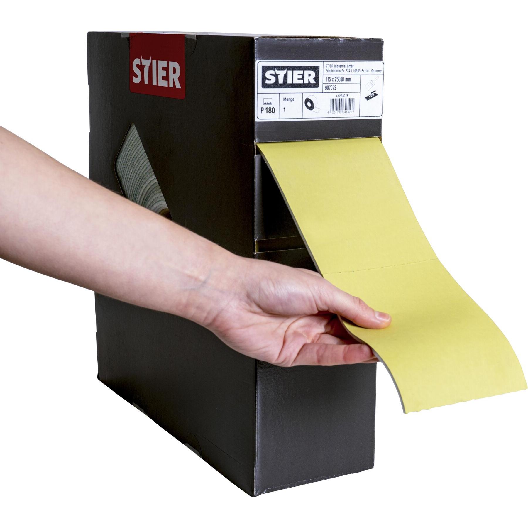 Thumbnail - Stier, Schleifmittel, Schleifpapier auf Schaumunterlage P180 115 x 92mm 25m (P180)