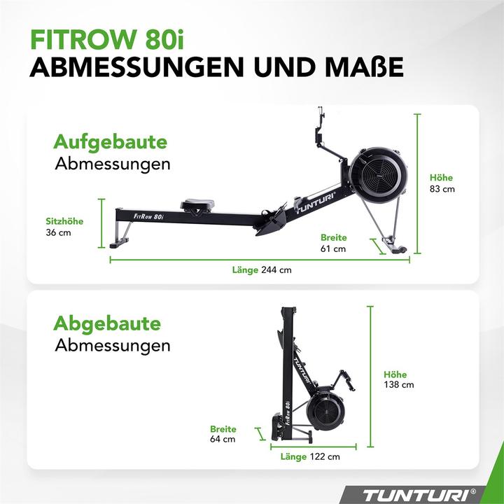 Image du produit Tunturi Rameur Fitrow 80i - Rameur fitness - Rameur pliable - 10 niveaux de résistance - Rameur fitness -