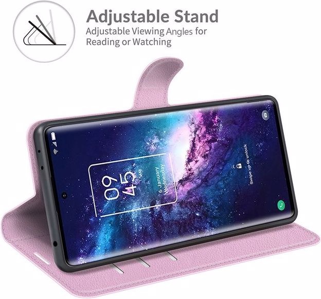 Actual product image MU Classic Litchi Leather Bookcover Series (TCL 20 Pro 5G)