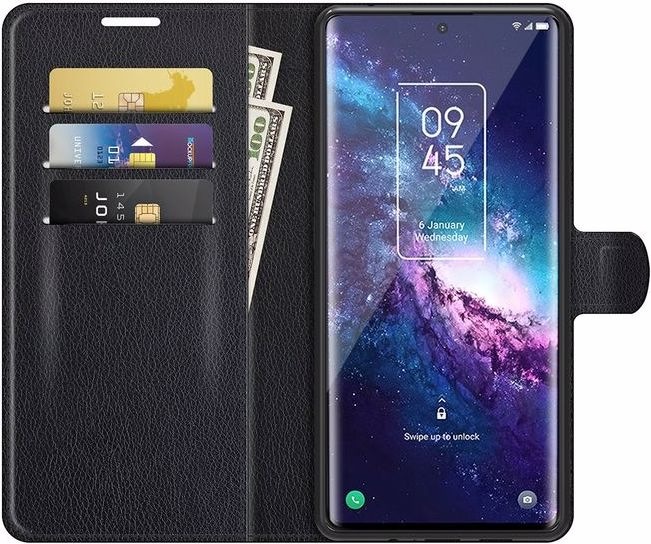 Produktbild MU Classic Litchi Leder Bookcover Series (TCL 20 Pro 5G)