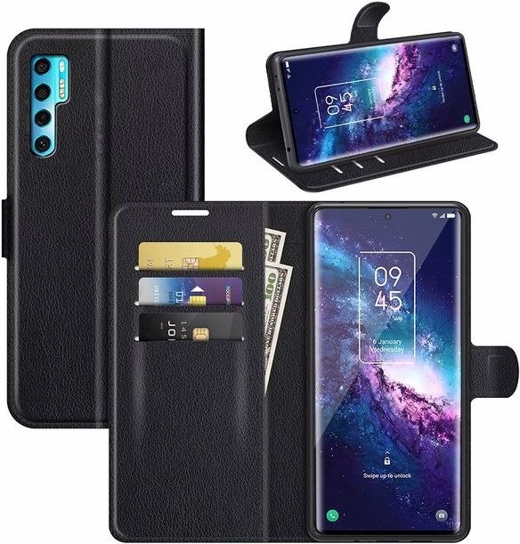 Produktbild MU Classic Litchi Leder Bookcover Series (TCL 20 Pro 5G)
