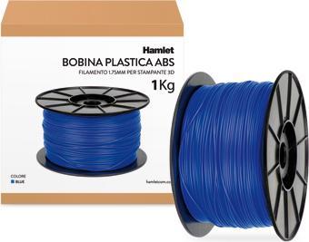 Immagine prodotto Hamlet Bobina di filamento per stampanti 3D 3DX100 in ABS Blu da 1kg (ABS, 1.75 mm, 1000 g, Blu)