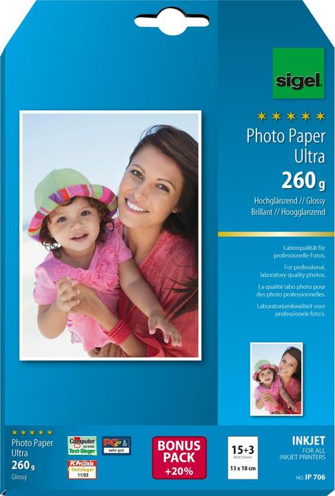Actual product image Sigel Inkjet Ultra (260 g/m², 13 x 18 cm, 18 pcs.)