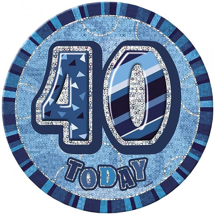 Produktbild Unique Party Glitzer Abzeichen 40. Geburtstag Kunststoff