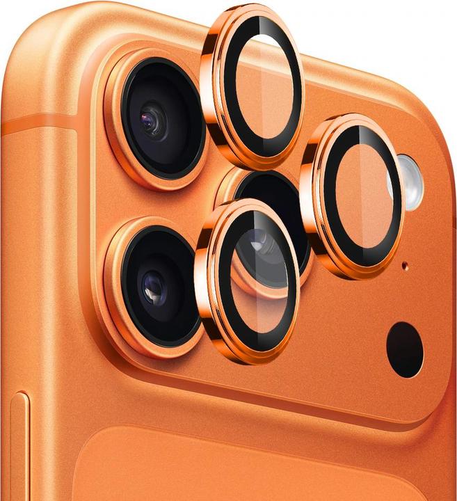 Lito - S+ Camera Glass Protector - iPhone 17 Pro / iPhone 17 Pro Max - Orange (Apple iPhone 17 Pro, Apple iPhone 17 Pro Max)