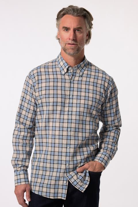 Image du produit Boston Park Leinenmix-Karohemd, Langarm, Buttondown-Kragen, Comfort Fit (8XL)