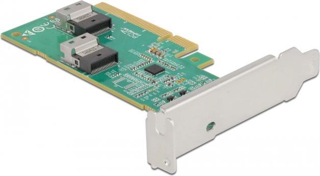 Produktbild Delock PCI Express 4.0 x8 Karte zu 2 x intern SFF-8654 4i NVMe