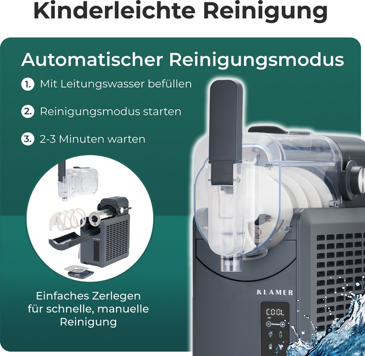 Produktbild KLAMER Slush Maschine, mit 5 voreingestellten Programmen: Slushie, Cocktail, Milchshake, Frappé…