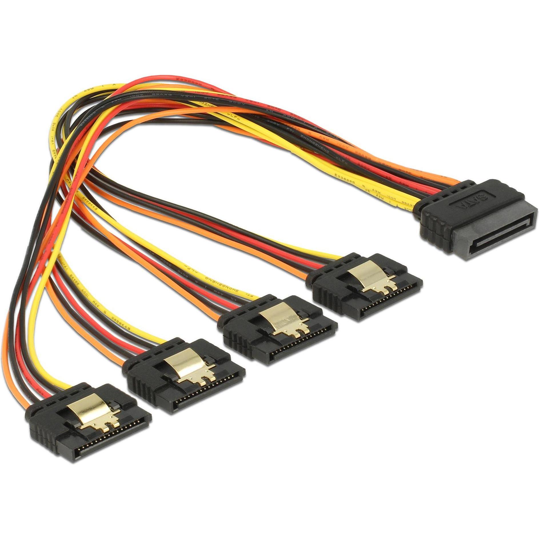 Delock SATA 15 Pin - SATA 15 Pin x4 0,5 m mehrfarbig (60158), Interne Kabel (PC)