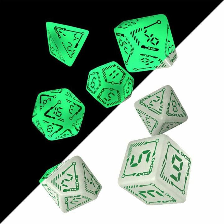 Actual product image Q Workshop SDGT3N - "Digital" Glowing Dice Set