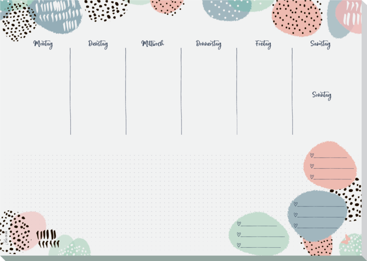 Produktbild Jolie Papier-Schreibunterlage ®, A3, Rose Inspiration (DE), Layout in deutscher Sprache, mit undatier