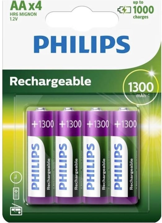 Philips Akku Rechargeable (4 pcs., AA, 1300 mAh)