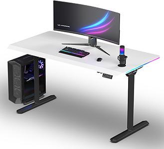 Actual product image Ultradesk Gaming-Tisch QUEST, 140x70cm, 72-120cm, schwarz-weiss