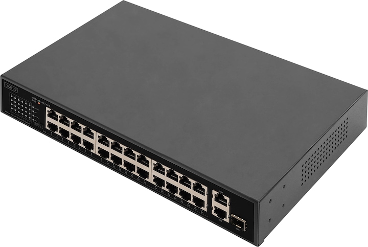 Produktbild Digitus 24 Port FE PoE Switch 2 Uplink Ports (SFP / RJ45) (24 Ports)