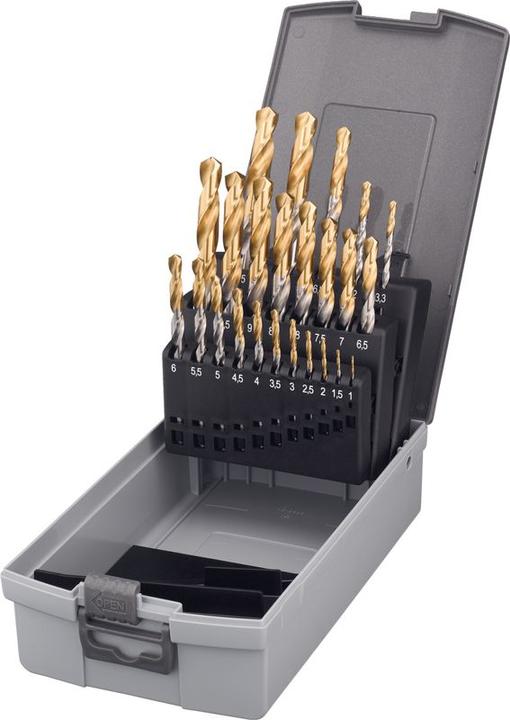 Neriox Twist drill assortment type N, HSS, TiN 1-10.5 mm / 0.5 + core hole drill