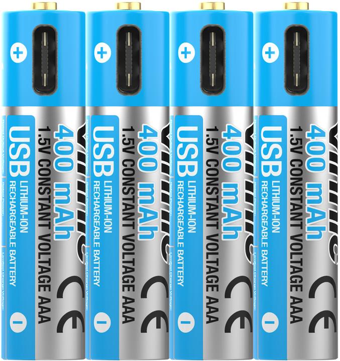Image du produit Vinnic Pile rechargeable AAA USB-C (4 pcs, AAA, 400 mAh)