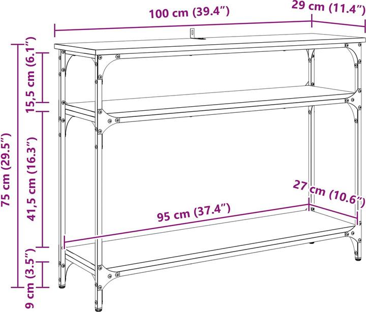 Image du produit vidaXL Konsolentisch (100 x 29 x 75 cm)
