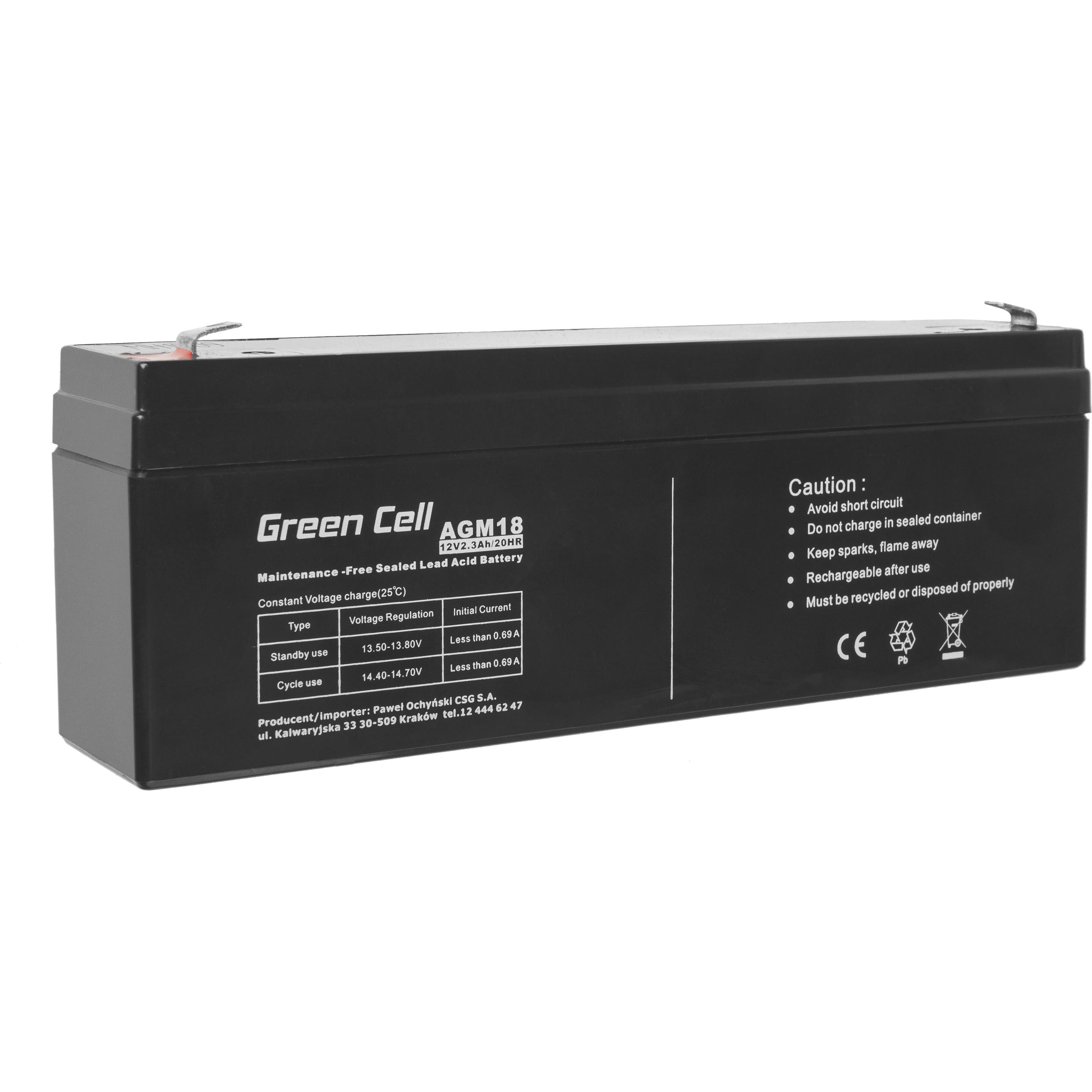 GreenCell, Versorgungsbatterie, AGM18 (12 V, 2.30 Ah)