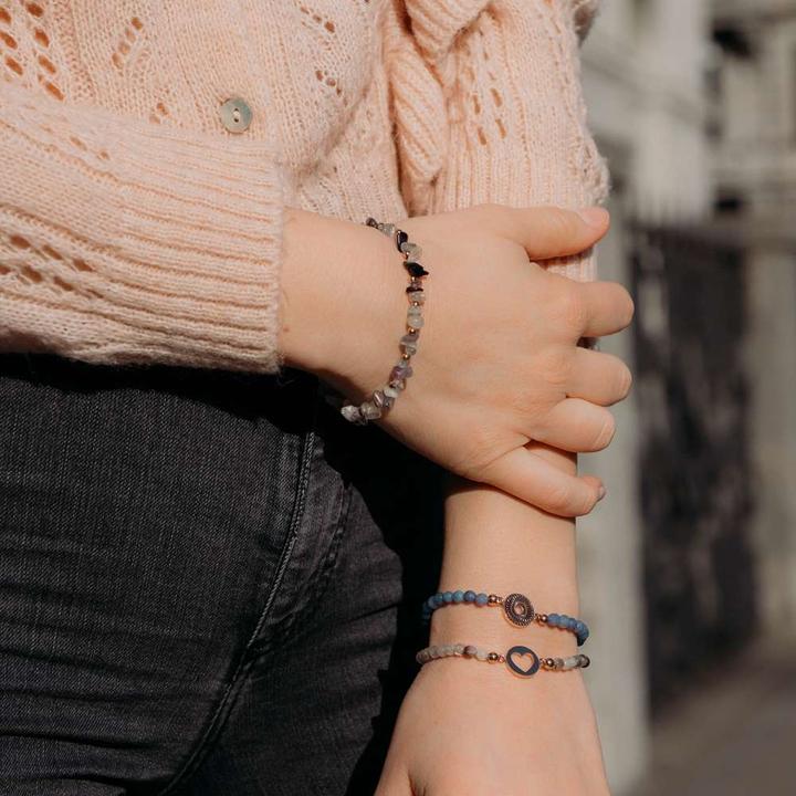 Immagine prodotto Bijouteria Bracciale (19 cm, Acciaio inossidabile, Rivestimento in PVD (colore oro), Agata)