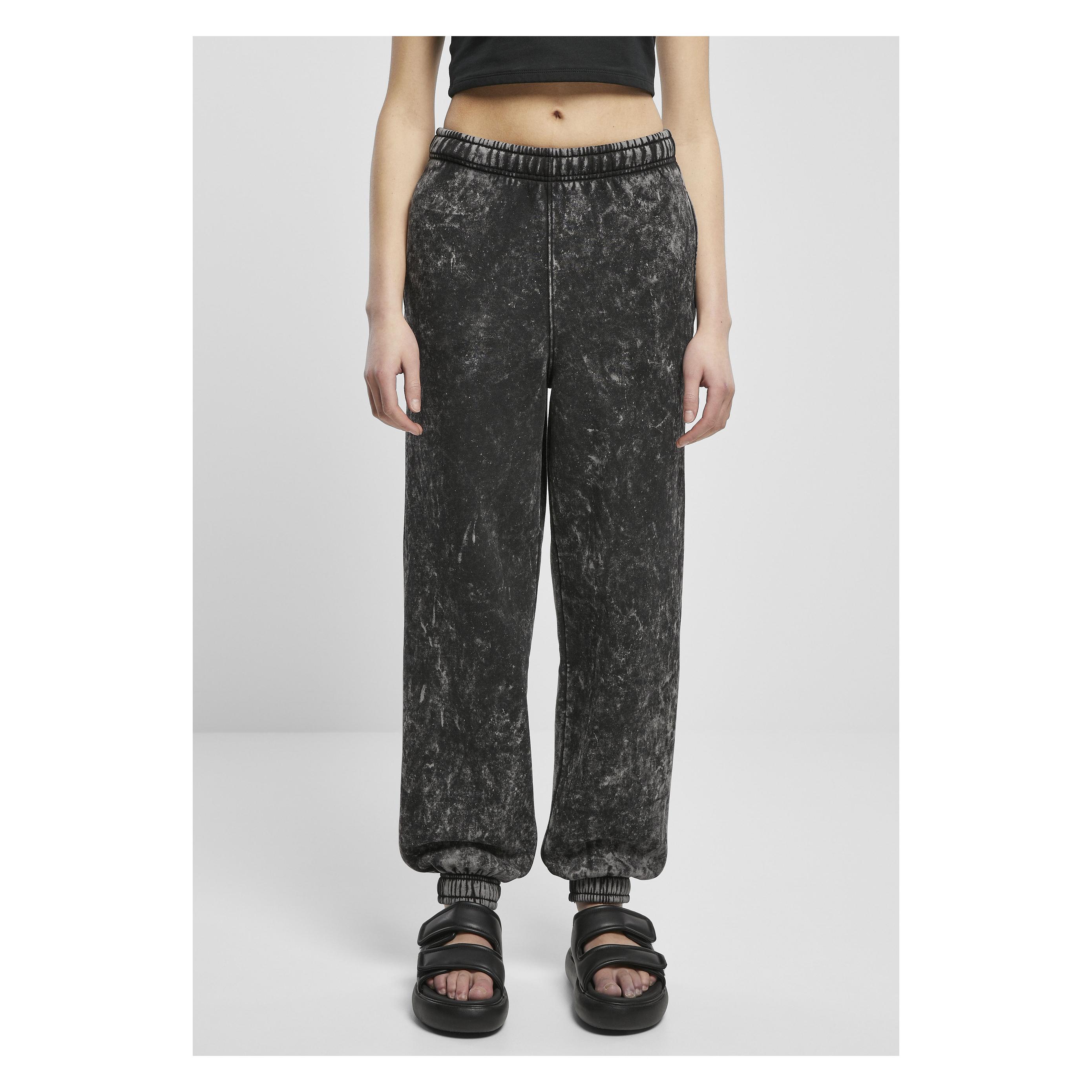 Urban Classics, Damen, Hosen, Ladies Towel Washed Sweat Pants - 71813, Schwarz, (5XL)