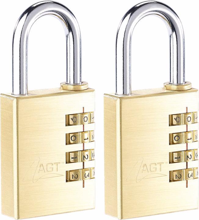 Image du produit AGT Lot de 2 cadenas pour rideaux avec code à 4 chiffres