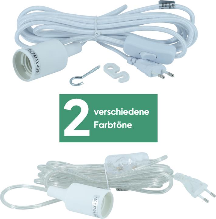 Image du produit Parus by Venso Support de lampe E27 avec câble de 4 m, photosynthèse améliorée et formation de chlor (LED)