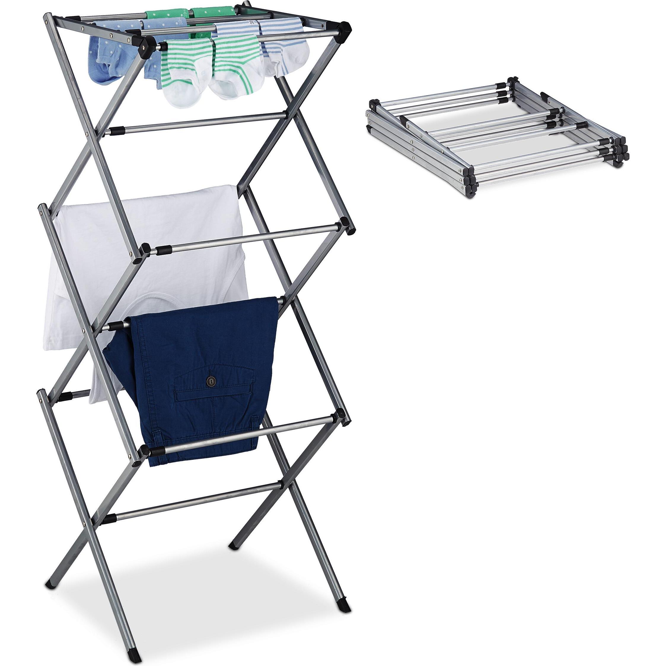 Relaxdays Wäscheständer, Wäscheständer, Silber