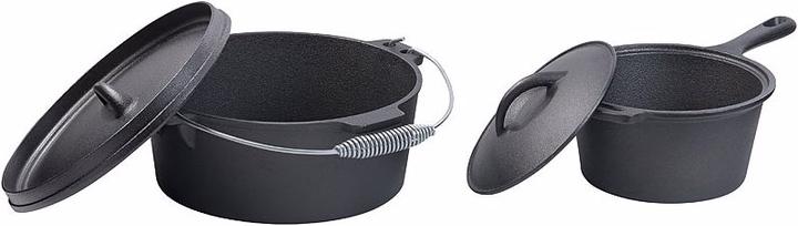 Immagine prodotto Semptec Set di 9 pezzi di forno olandese in ghisa con scatola di legno