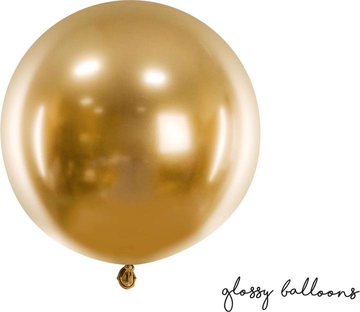 Produktbild Partydeco Luftballon Rund Glossy 60 cm, Gold (1 x)