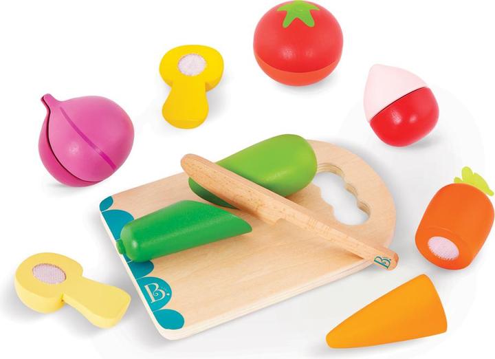 B.toys B. Chop 'n' Play - Wooden Vegetables with Velcro incl. Cutting Board 14-pcs.