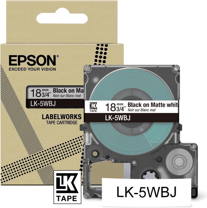 Produktbild Epson Matte White/Black 18mm LK-5WBJ (1.80 cm, Weiss, Schwarz)