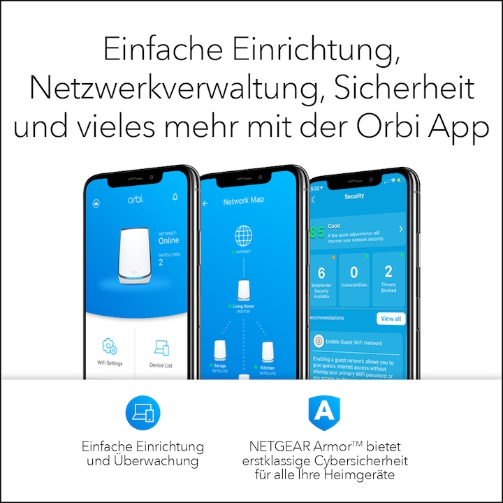 Produktbild Netgear Orbi WiFi 6 Mesh System AX6000 (RBK853)