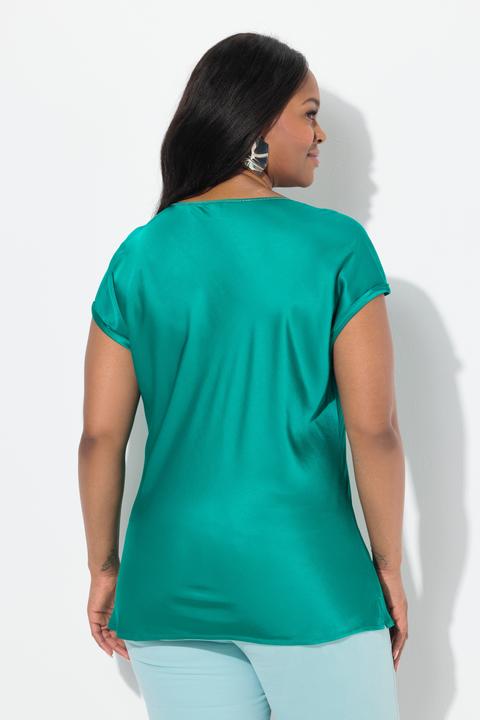 Immagine prodotto Ulla Popken Blusa classica e smanicata in raso con scollo a girocollo (50, 52)